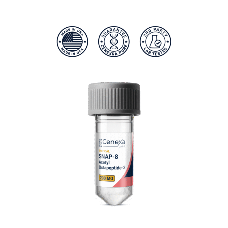 SNAP-8 peptide powder vial – Acetyl Octapeptide-3 – USA Made