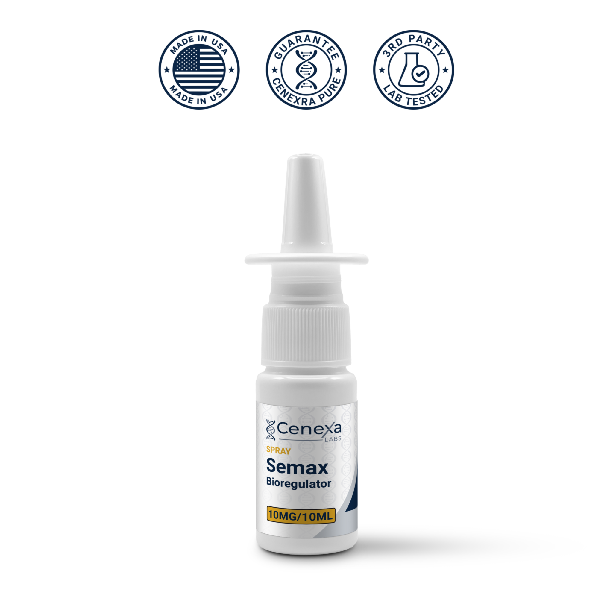 Semax peptide spray 10mg 10ml vial – neuroprotection research – USA Made