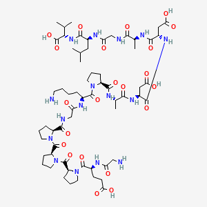 BPC-157 molecular structure diagram showing 15 amino acid pentadecapeptide sequence