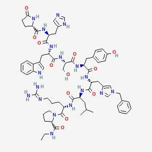 Triptorelin molecular structure diagram showing synthetic decapeptide GnRH analog amino acid sequence