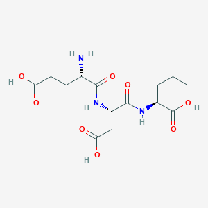 Ovagen Glu-Asp-Leu tripeptide molecular structure showing glutamic acid aspartic acid leucine sequence