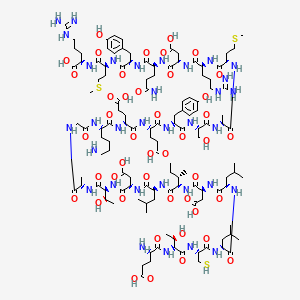 Sermorelin molecular structure showing the 29 amino acid GHRH fragment peptide sequence