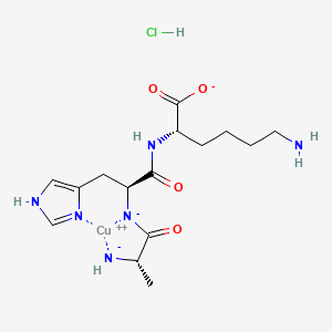AHK-Cu Copper Tripeptide-3 molecular structure showing alanine histidine lysine copper chelate