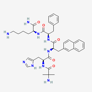 Ipamorelin pentapeptide molecular structure showing five amino acid sequence with D-amino acid modifications